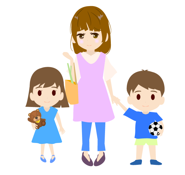 母の日 子供たちがお母さんにプレゼントをあげている イラスト : 幼稚園児のイラスト・絵カード