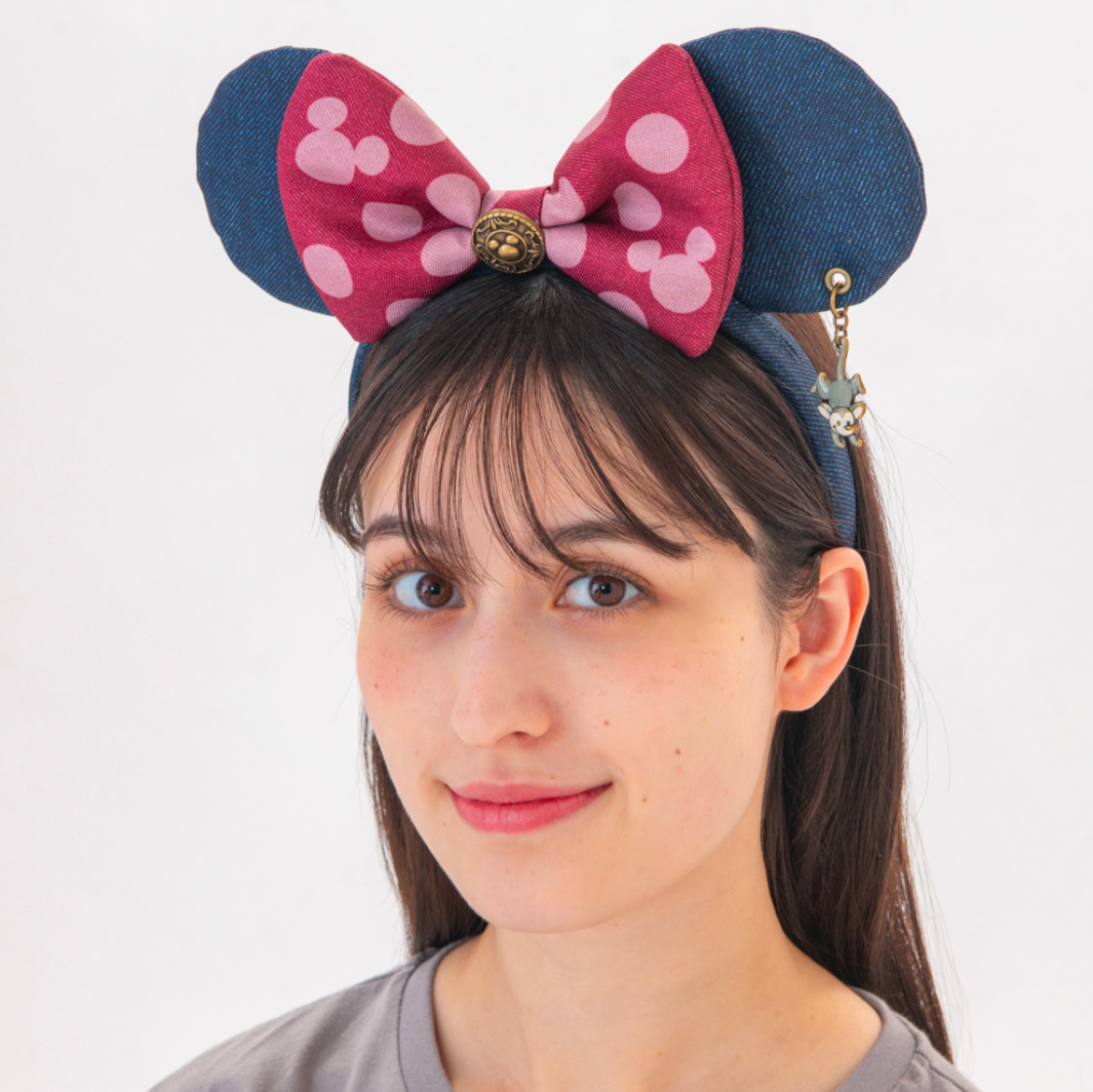 赤チェックミニーカチューシャ 制服 JK タータンチェックディズニ