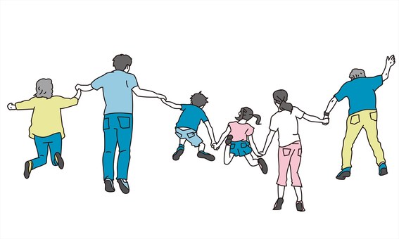 家族 後ろ姿イラスト無料イラスト・フリー素材なら「イラストAC」