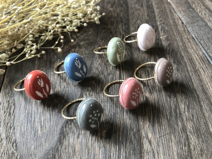 ローズのヘアピン 紙粘土 ヘアアクセサリー パッチンピン