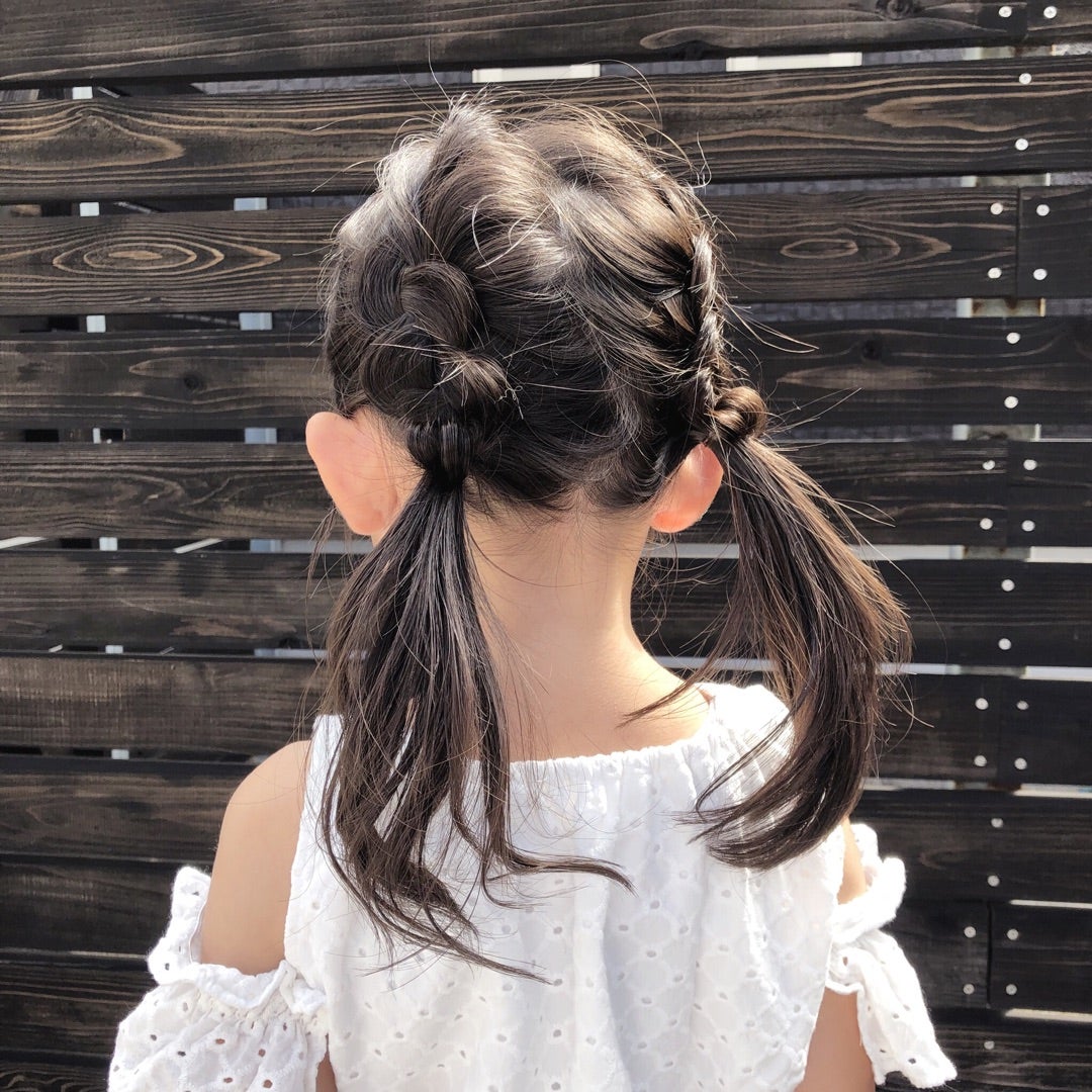 動画つきアレンジ紹介 POPなカジュアルさが子どもに合う！ 入園式＆入学式用デコツインテールDomani