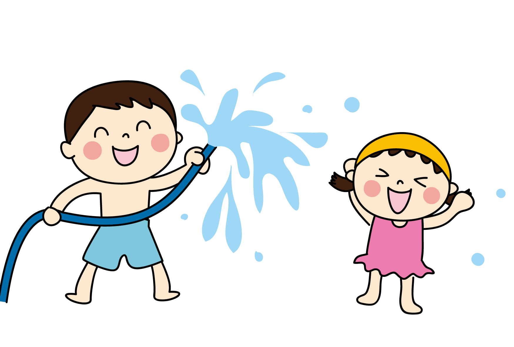 みずあそび 水遊び 」のかわいい手書きフリータイトルイラストイラストわくわくBOX