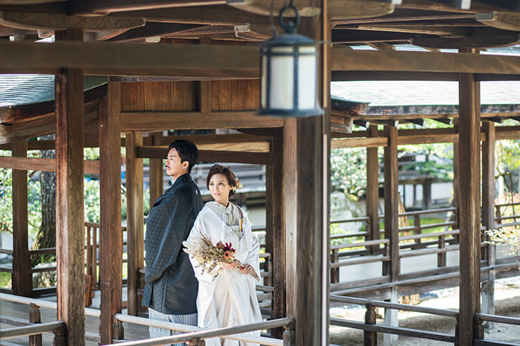 和装ロケーション 大阪から京都へ結婚の前撮り