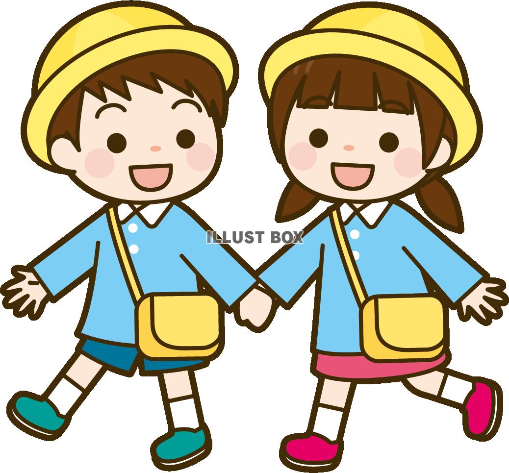 手を繋いで歩く親子のイラスト Parent and child walking hand inSHARE-ILLU シャレイラ