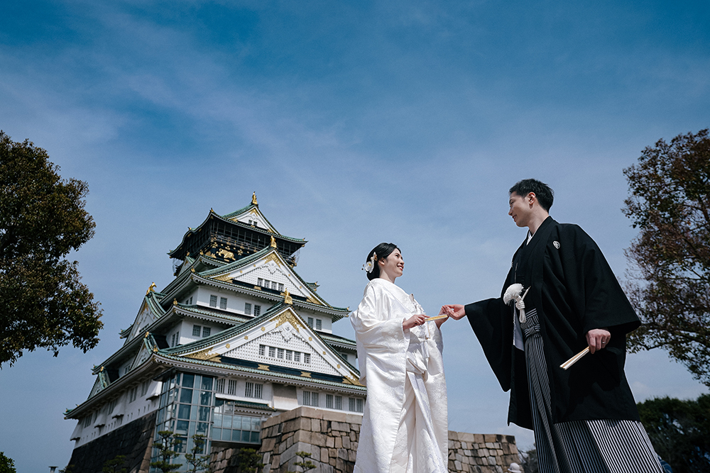 大阪城で和装前撮り ロケーションフォトウェディングレポ♡スポサブランカ大阪店スポサブランカ スタッフブログ レンタルウェディングドレスショップ大阪 滋賀 岐阜