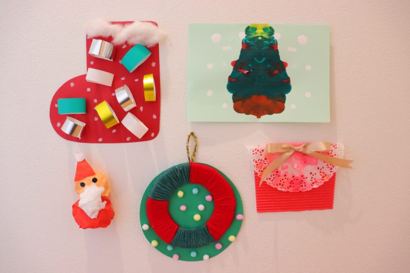 クリスマスフェルト帽子作り サンタ