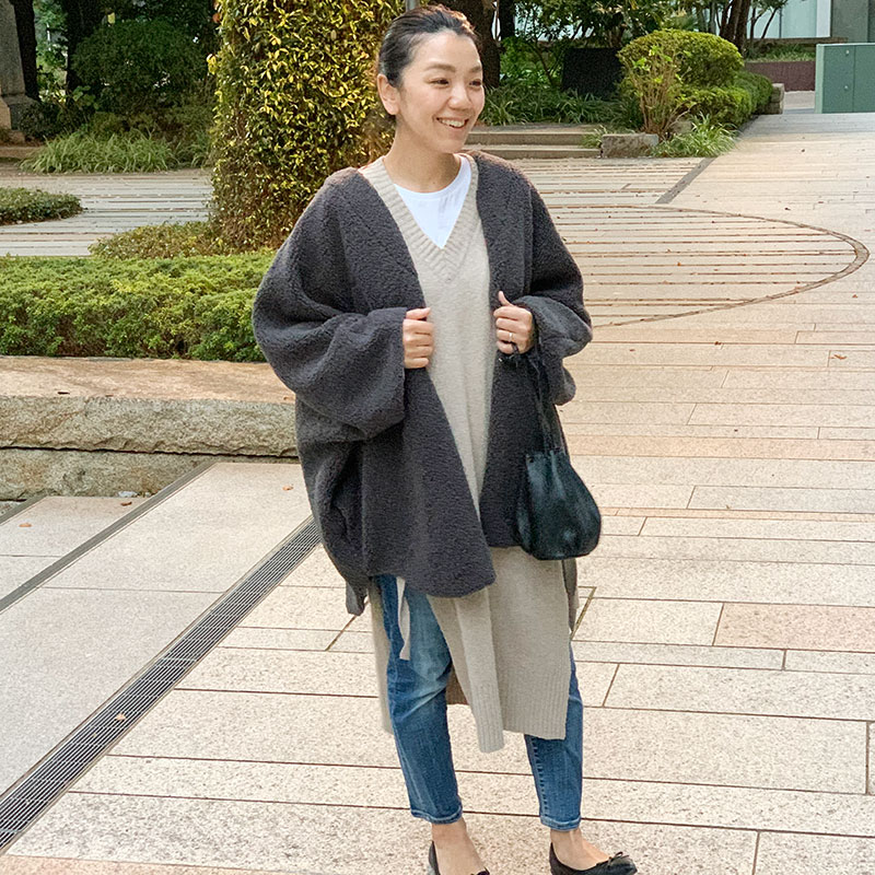 ママ 冬 コーデ 抱っこ紐TikTok