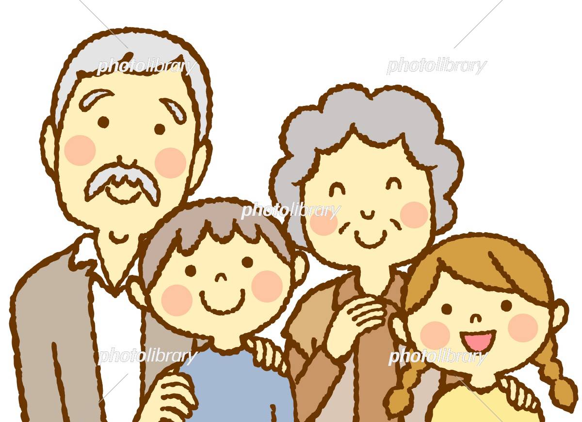 子供が祖父母のイラストを訪ねる先輩が小さな子供を歓迎する無料ベクトル素材