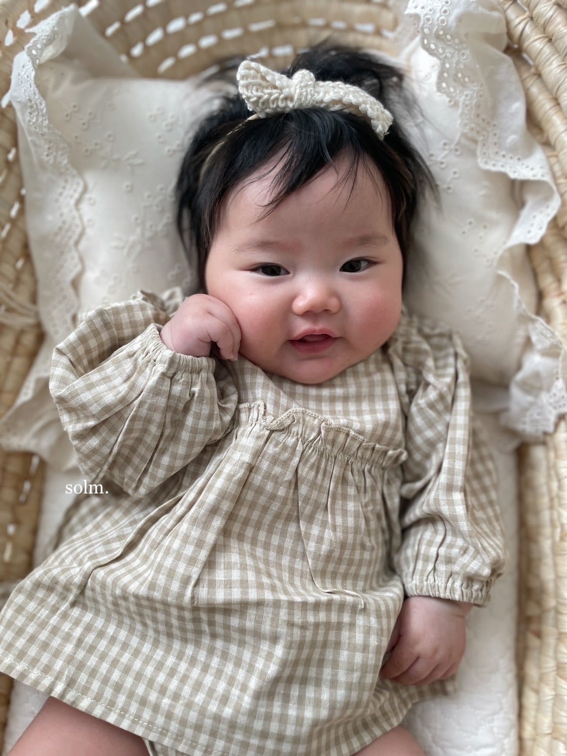 お揃い ギンガムチェック丸襟ショートオール 70~80cm70cm ブラック系 : 新生児 ベビー べべモール公式 -子供服べべの公式通販サイト「BEBE MALL」