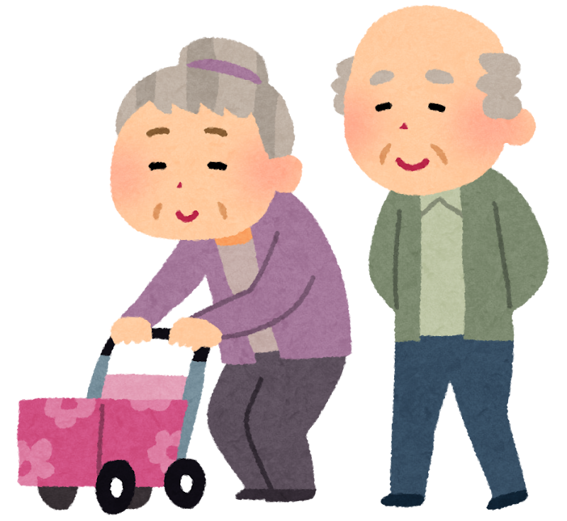 笑顔の老夫婦無料イラスト素材素材ラボ