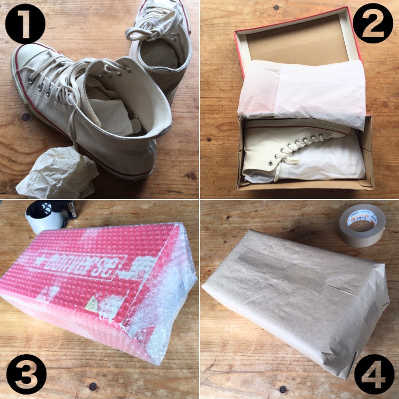 子供靴を郵送で安く送る発送方法と梱包方法トリセド