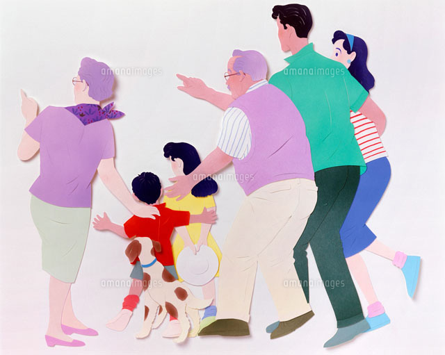 家族、親子、後ろ姿、クラフト - イラスト作品紹介イラスト＆写真のストックフォトwaha ワーハ
