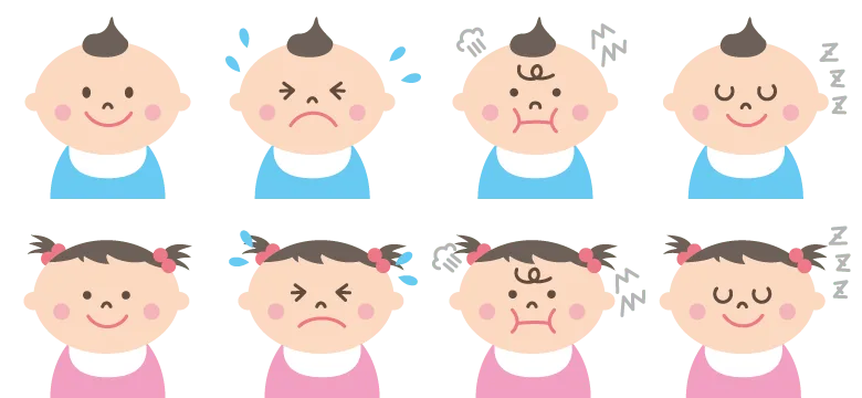 人物の無料イラスト素材 笑顔の赤ちゃん 男