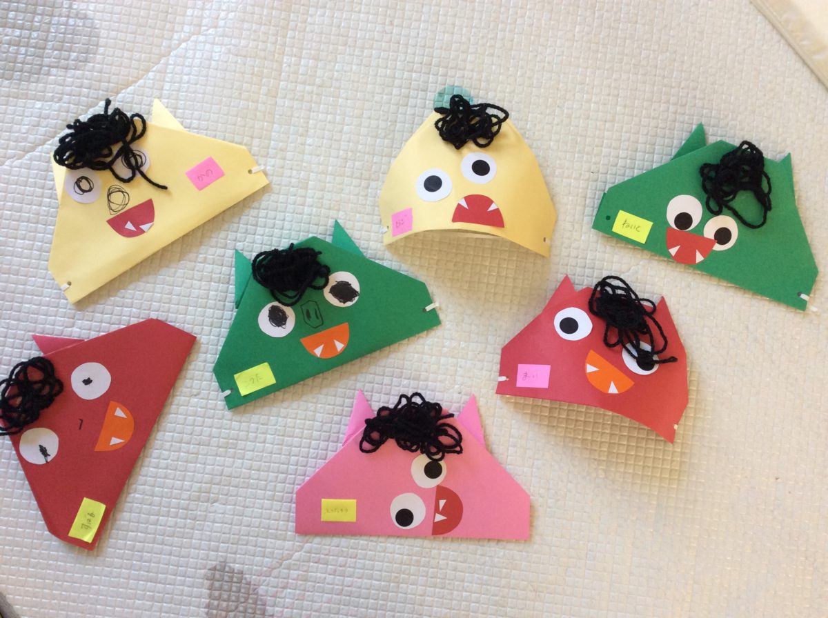 保育園 2月製作「鬼のお面」紙皿アイデア2種！簡単「折り紙の鬼」折り方の紹介保育士のお仕事静岡