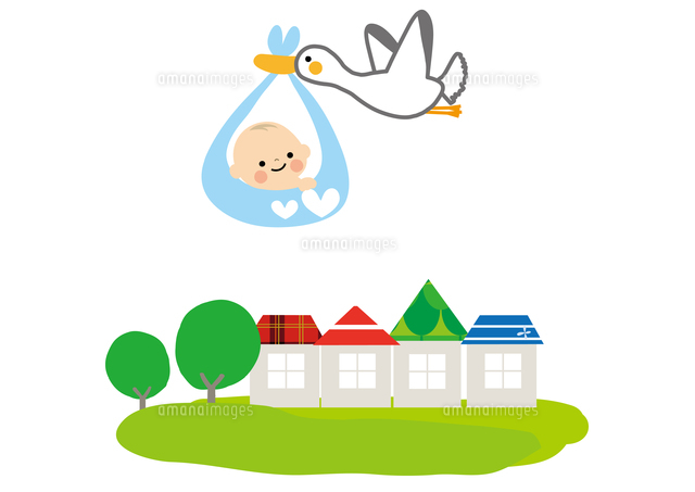 コウノトリイラスト無料イラスト・フリー素材なら「イラストAC」