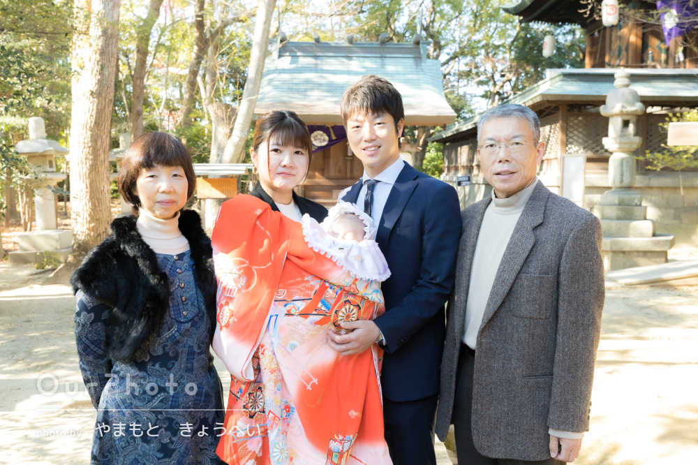 女の子のお宮参り産着 祝い着「赤 鞠と花束」一つ身 一ツ身 初着 お初着 御祝着 着物 熨斗目 のしめ 七五三 お宮詣り 祈願 お祈り 子供 キッズ赤ちゃん ベビー メール便不可京都きもの町