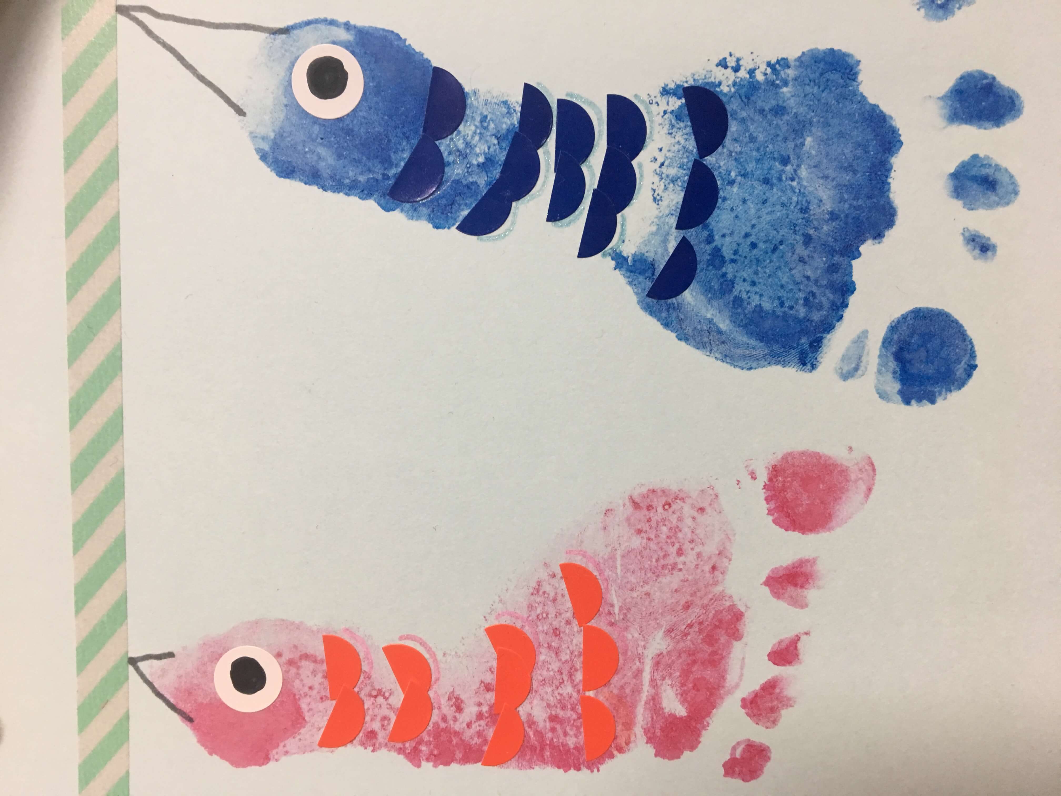 モチコの節約遊び＞今しかできない！手形足形アートで鯉のぼりESSEonline エッセ オンライン