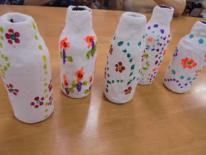 ダイソー石粉粘土で花瓶をつくって生けてみたたななこんぶASDシビレる精神科入院話の人