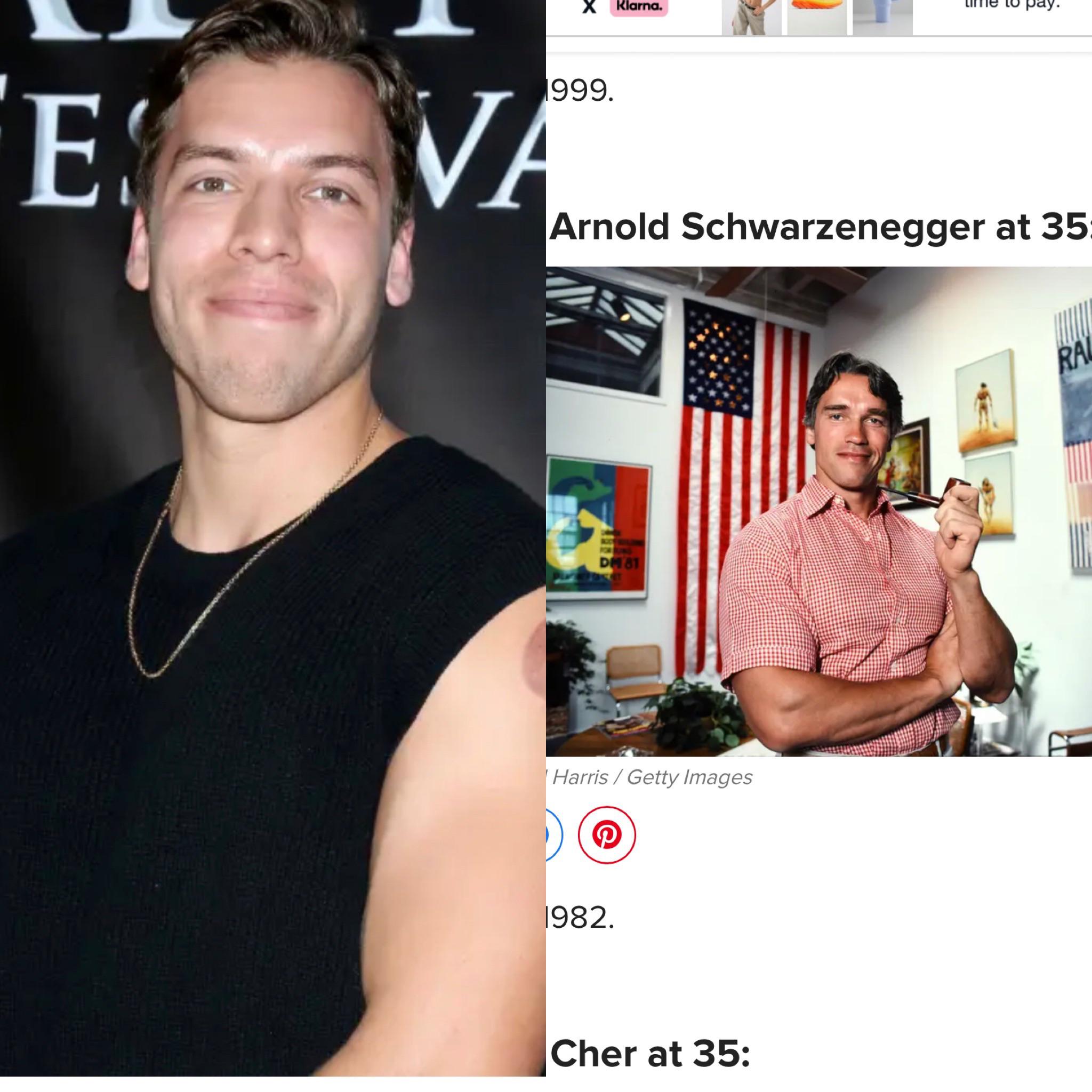 ターミネーター」の息子がハンサムな体を披露「親に似て息子も似る」