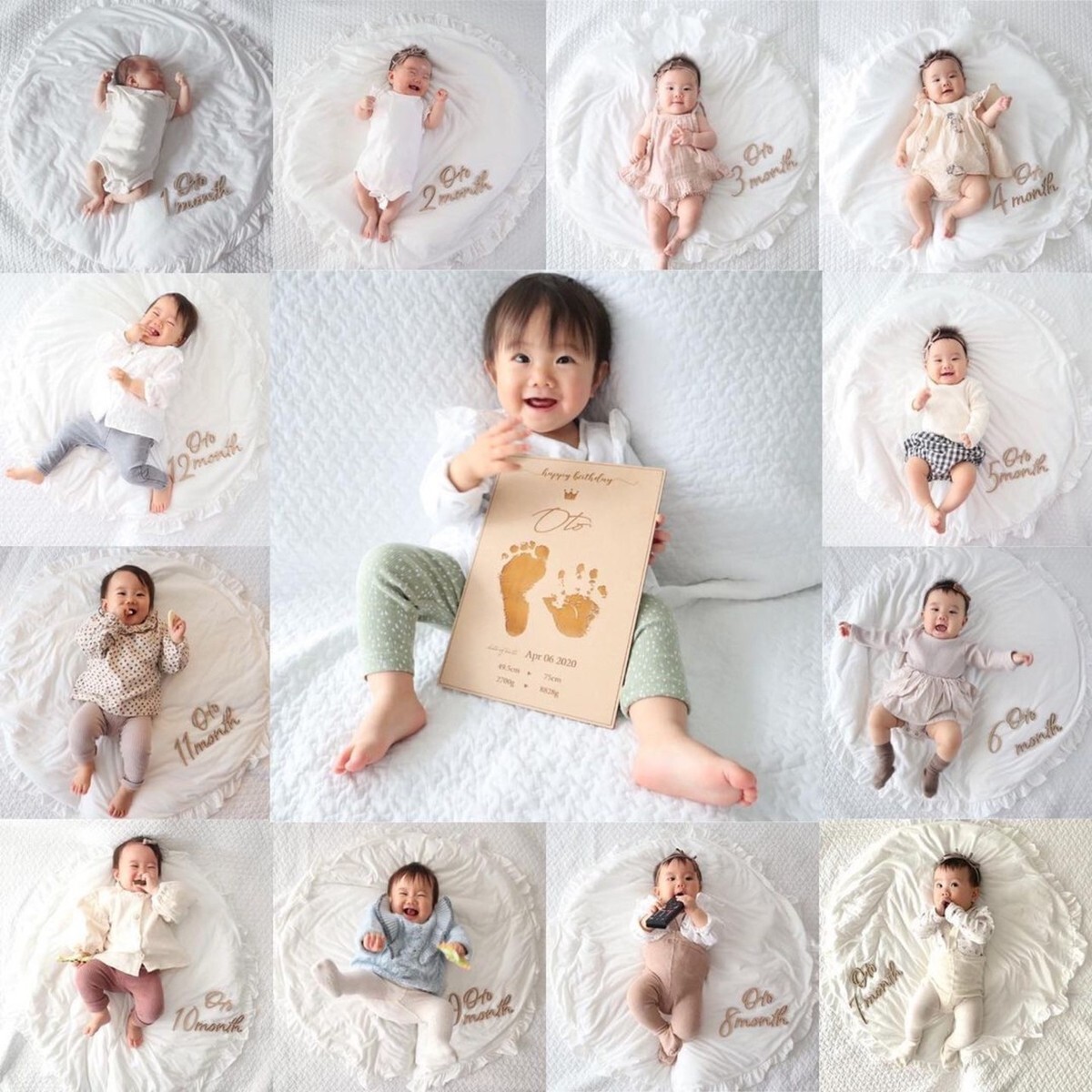 お写真入り手形・足形アート 手足形4点1歳誕生日、出生記念、兄弟姉妹記念 雑貨・その他 DEAR You 通販15335774Creema クリーマ