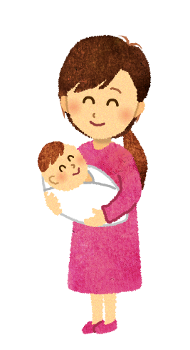 赤ちゃんを抱きしめる母親の水彩イラスト水彩の挿し絵屋さん