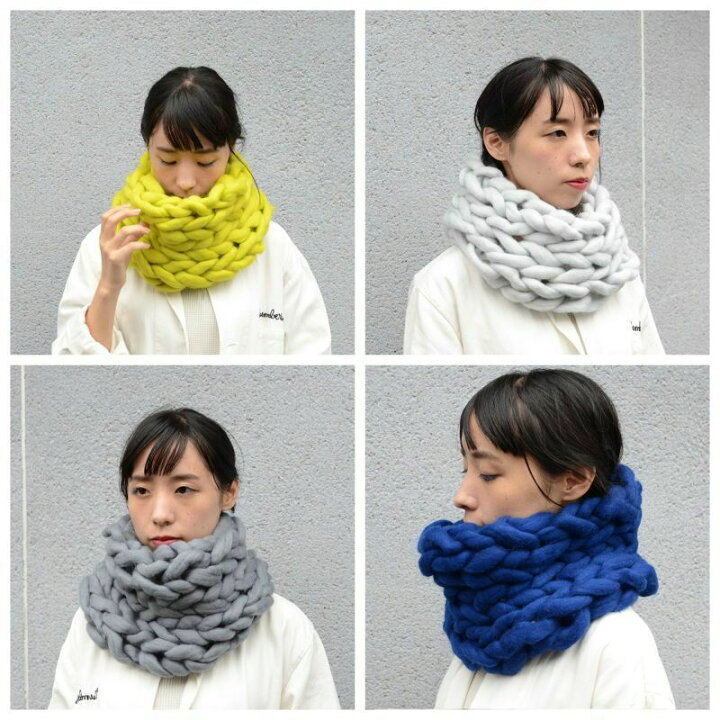 かぎ針を使わない指編みネックウォーマー。初めての方に挑戦してほしい！ - ちょこちょこ あみあみ