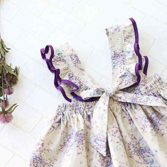 フリルがかわいい！女の子のお姫さま風 エプロンドレス 型紙 作り方 女の子服 80-130