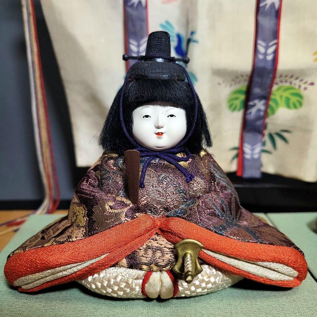 博暁作 ひな人形 親王飾り 小倉織 正絹 - 伽楠 かなん