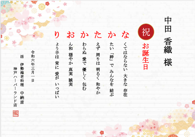 楽天市場 彼氏 誕生日 手紙の通販