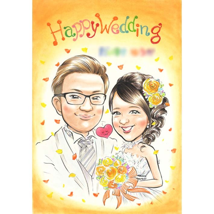 青空輝くさわやか似顔絵ウェルカムボード 結婚祝いにも最適☆ きよら 結婚式 ウェディング ボード ウェルカムボード サンクスボード 新郎 新婦 友人両親 祖父 祖母 おじいちゃん おばあちゃん 結婚祝い 男性 女性 友達 友人 上司