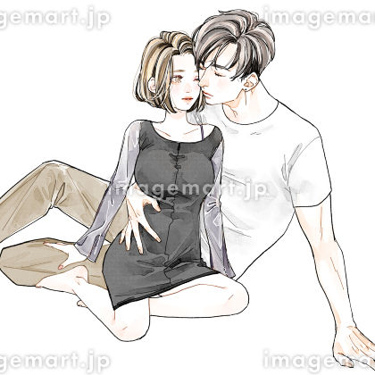 カップルがソファーでくつろぐのイラスト素材225247340- イメージマート