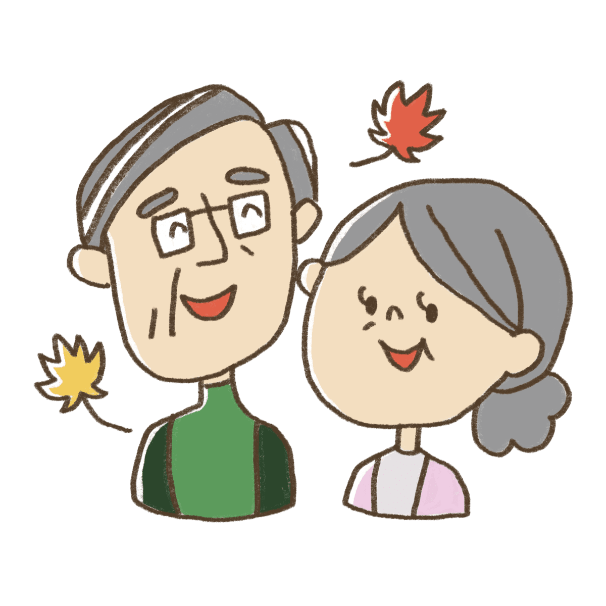 幸せのおじいちゃんおばあちゃんイラスト画像とPSDフリー素材透過の無料ダウンロード - Pngtree