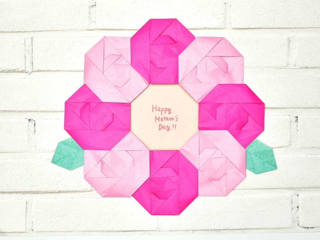 カーネーション折り紙の作り方 子どもでも簡単に工作できる母の日立体造花カード販促マップ