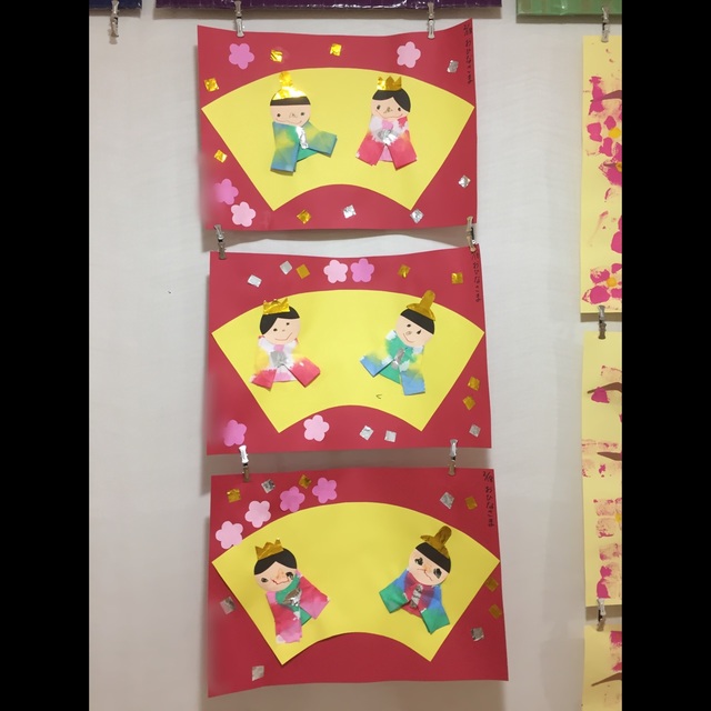 紙皿とフエルトボールでひなまつり製作♪LEE