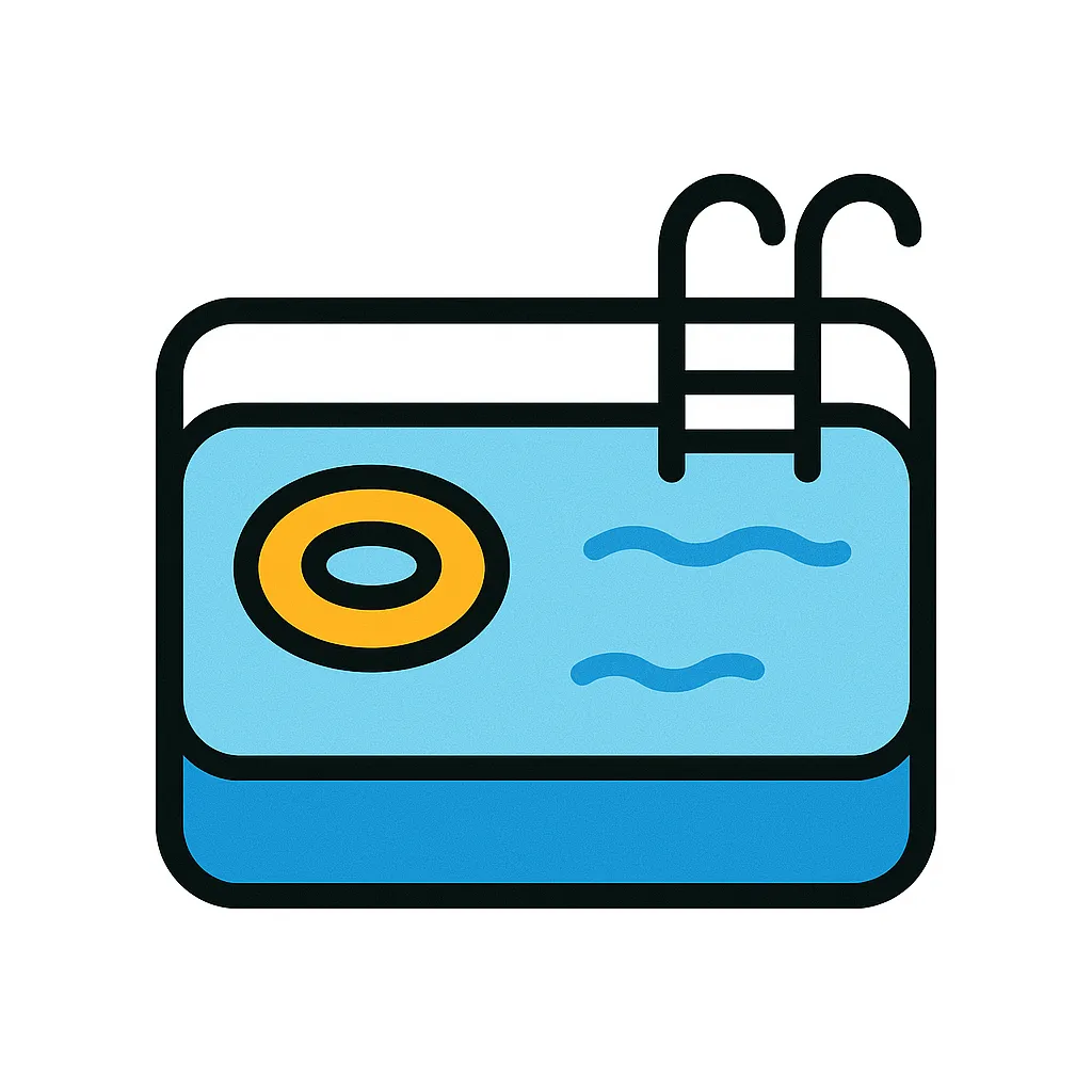 プールに浮かぶ子供たちの無料 フリー イラストかわいい手描きの無料素材「てがきっず」保育園・小学校・介護施設にぴったりのフリー素材イラスト