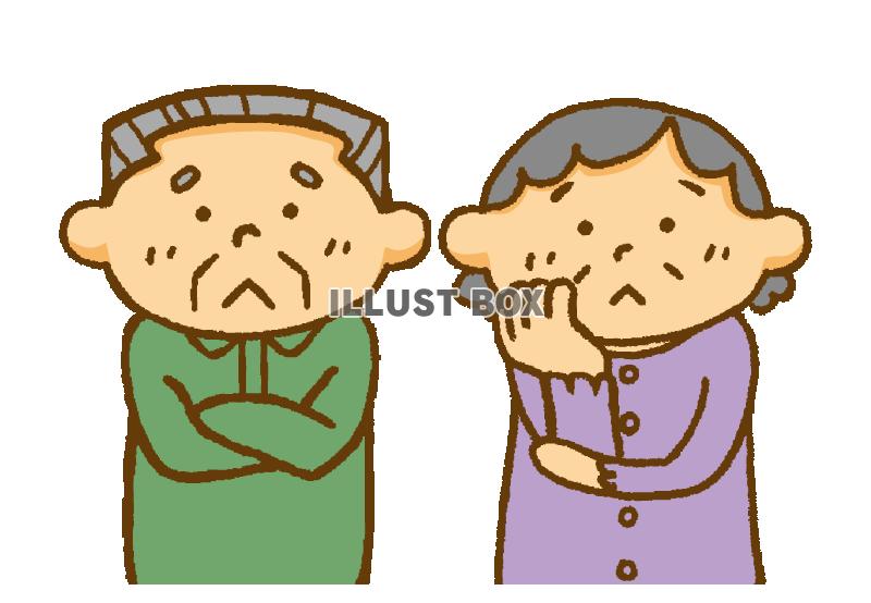 Stock-Vektorgrafik „笑顔の祖父母または両親のイラスト、シンプルな線画“Adobe Stock