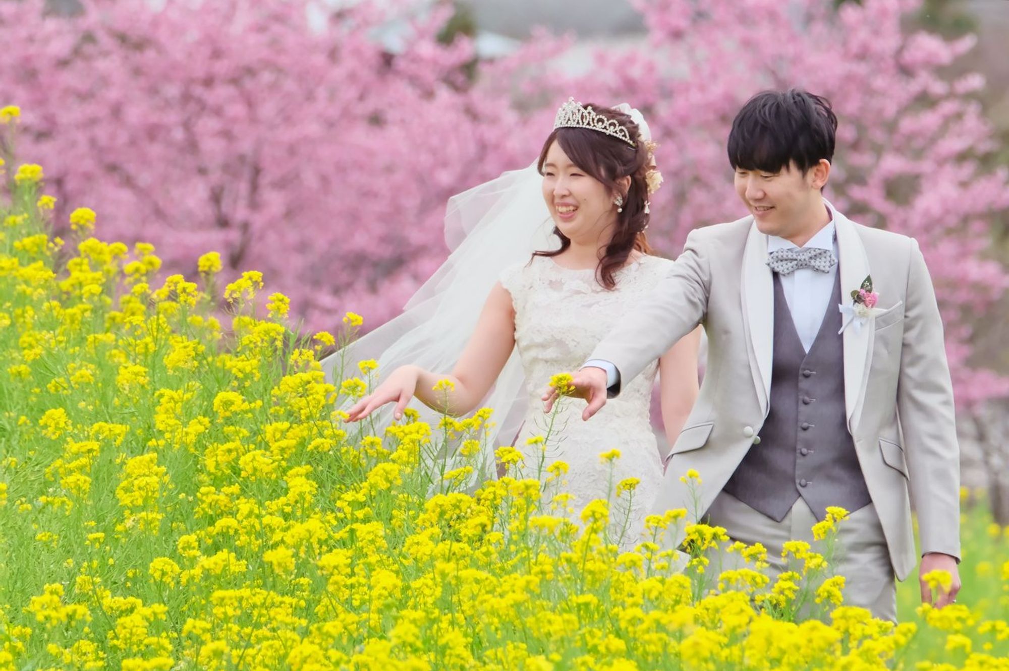 韓国ウェディングフォトならではのお洒落シーン♡お花・桜編♡アジェリーナ株式会社