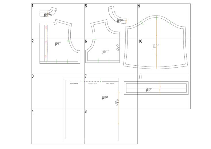子供服ベーシック半袖シャツブラウスの無料型紙と作り方ヘルカハンドメイド
