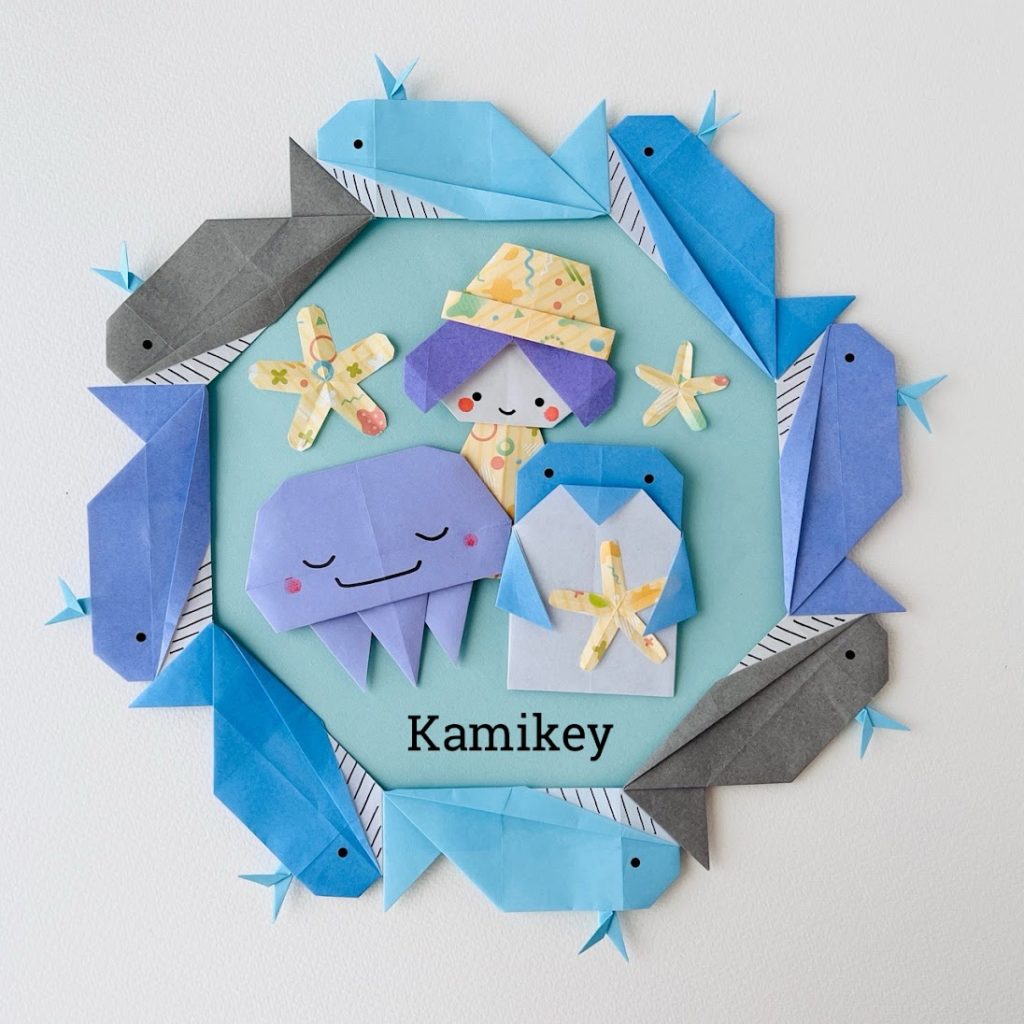 カミキィ折り紙 秋のリース飾り「森の赤ずきんちゃん」