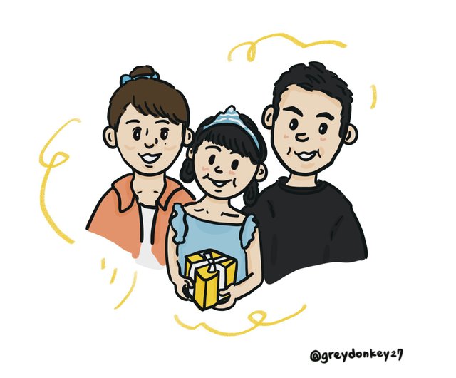 家族の似顔絵4大連続キャンペーン似顔絵のWORLD1 ワールドワン