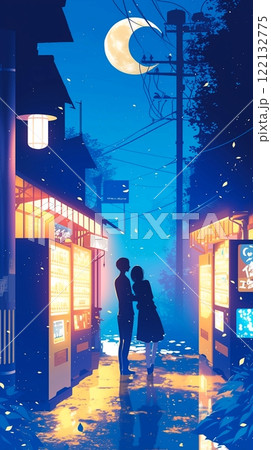 パジャマ姿で恋人の幸せなカップルは、窓辺に座る。クリスマスの雰囲気と新年プレゼント自宅。若い家族一緒に。シルエット。の写真素材・画像素材 Image68232120