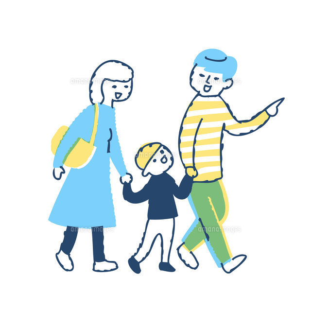 アニメ風お母さんお父さん子供の家族イラスト制作例 G123イラスト工房