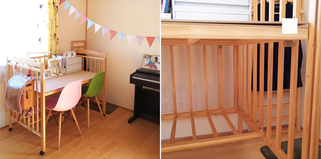 ベビーベッド サイド 収納 100 均TikTok