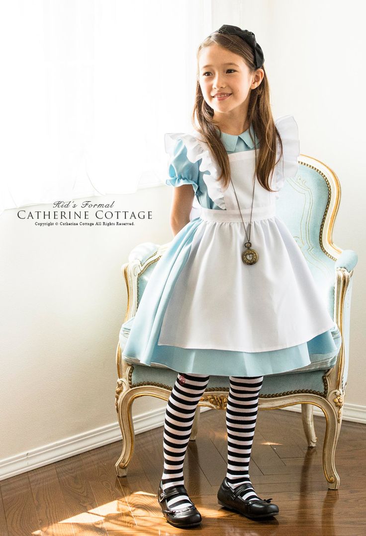 アリス コスプレ 衣装 キッズコスチューム ハロウィン タトゥーシール付き 2点セット 女の子 S750