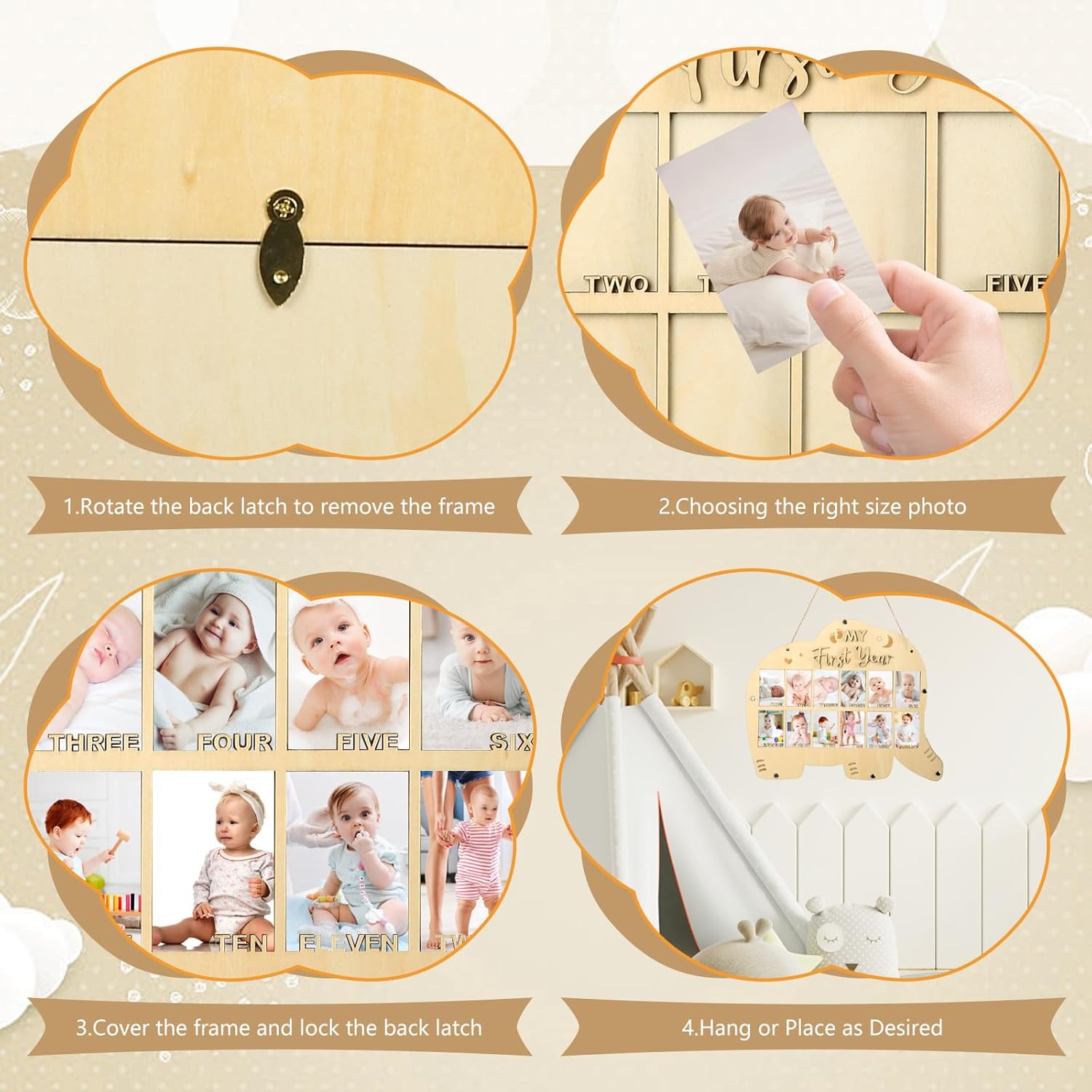 1歳の誕生日1フォトコラージュカスタム写真 ポスターZazzle.co.jp