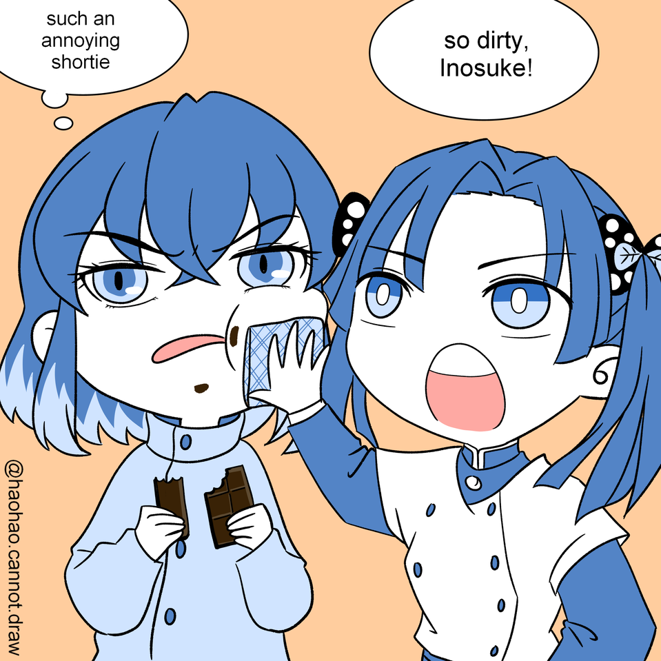 きゅんが心の中で大騒ぎ ⁡ 番外編で伊之助アオイちゃん編でーす🐗🦋🦋 ⁡ ⁡ お誕生日にピクニックデートの2人だよ🫶☺️💓 ⁡ ⁡バースデー当日に間に合わなかったけどまだ4月だからセーフセーフ！⁡ ⁡ 伊之助にリュック背負わせたくて⁡ でも伊之助 リュック持っても