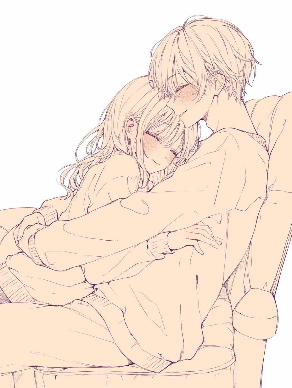 幸せなカップルは外で抱き合って座るイラスト素材透過、PNGフリー画像ダウンロード - Pngtree