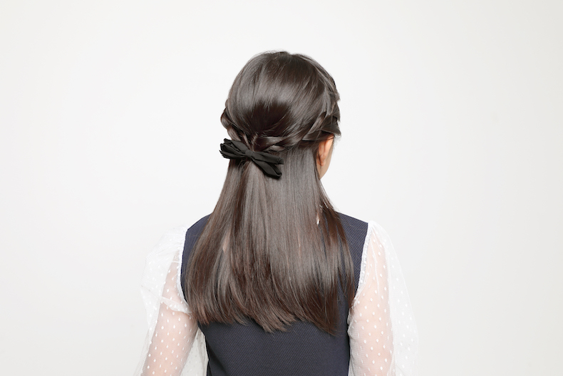 自宅で簡単!七五三髪型7歳ヘアアレンジ 編み込みアップコラム 武蔵野創寫舘