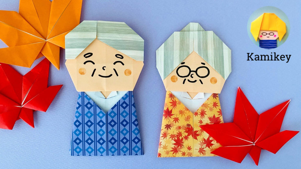 カミキィ折り紙 敬老の日のリース飾り１長寿の縁起物