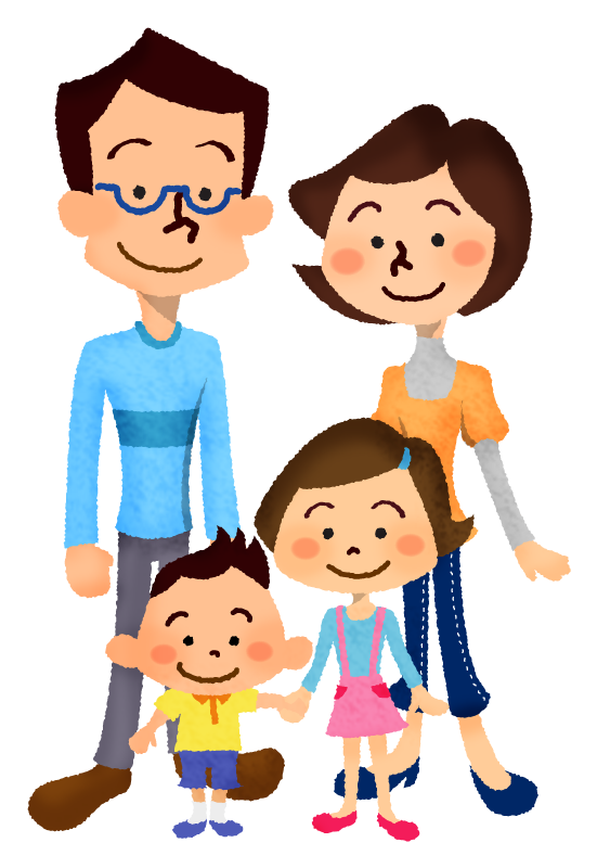 新生活・ステイホーム・家族・手描きイラスト